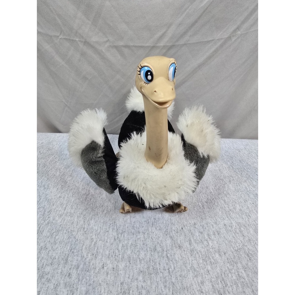 Steiff Ostrich Fantasia Disney Collectible Plush Figure Black White Gray Beige